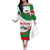 Germany Heligoland Family Matching Off The Shoulder Long Sleeve Dress and Hawaiian Shirt with Seal Graphic and Red Green Wave Nature - Wonder Print Shop