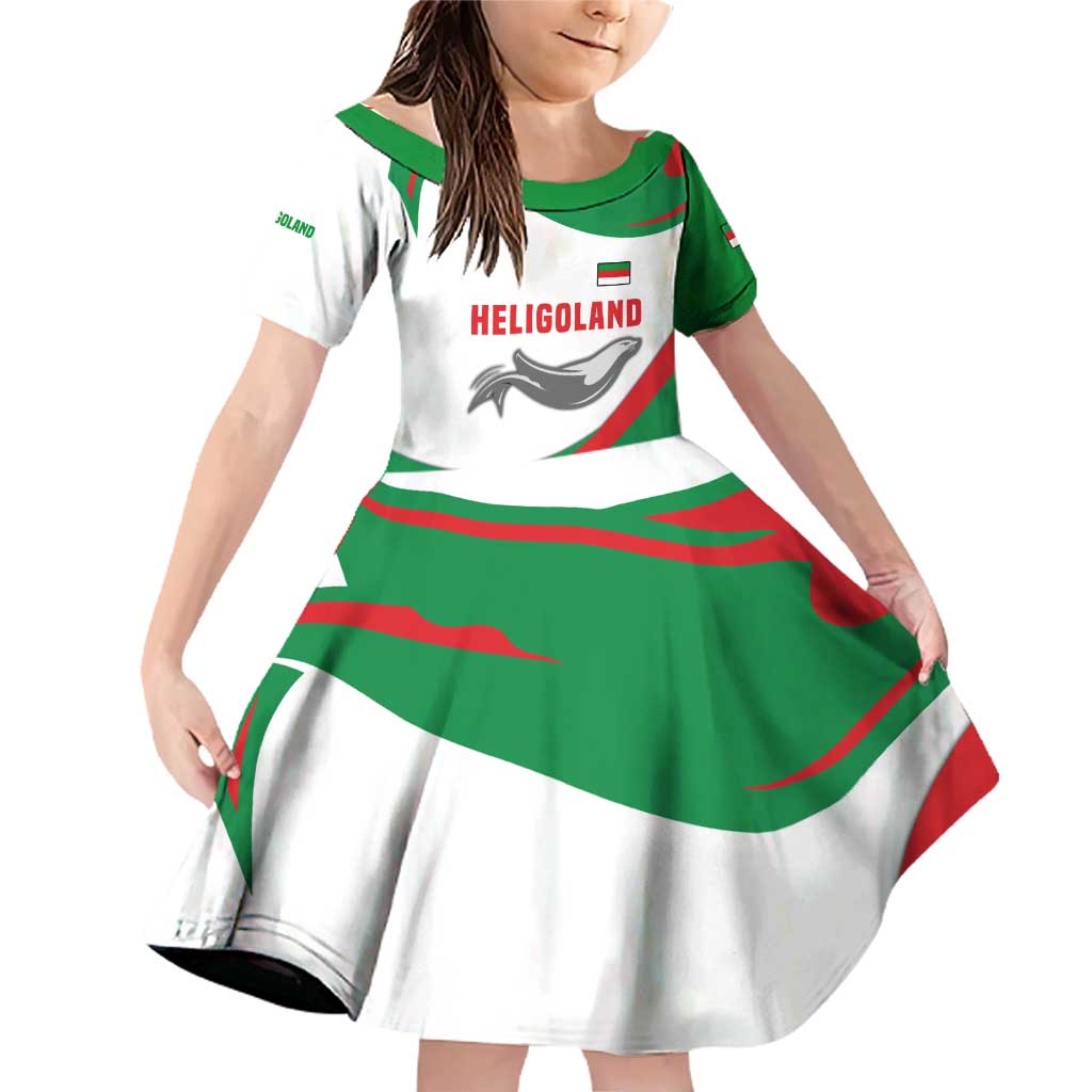 Germany Heligoland Family Matching Off Shoulder Short Dress and Hawaiian Shirt with Seal Graphic and Red Green Wave Nature - Wonder Print Shop