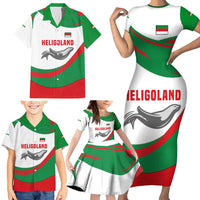 Germany Heligoland Family Matching Short Sleeve Bodycon Dress and Hawaiian Shirt with Seal Graphic and Red Green Wave Nature - Wonder Print Shop