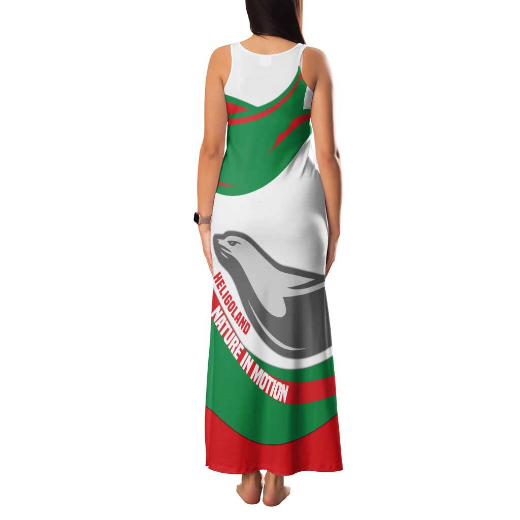 Germany Heligoland Family Matching Tank Maxi Dress and Hawaiian Shirt with Seal Graphic and Red Green Wave Nature - Wonder Print Shop