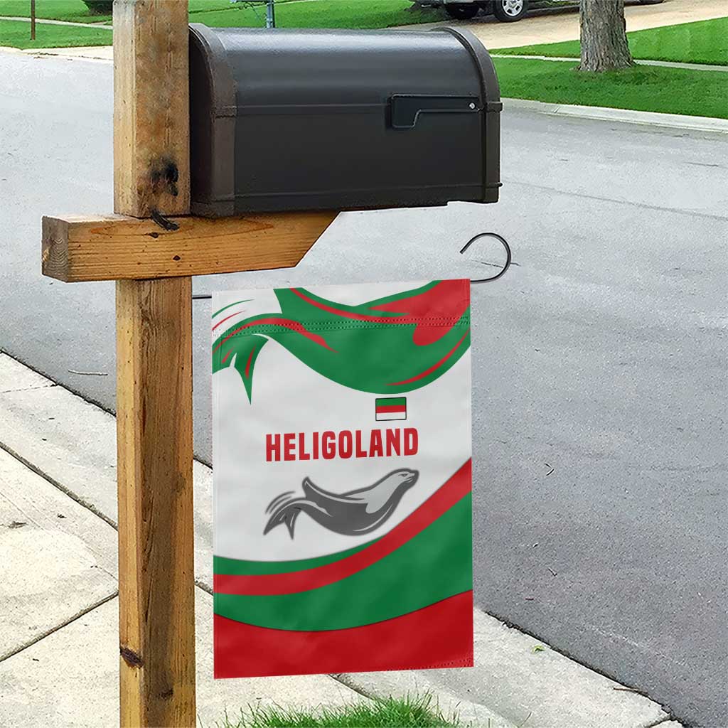 Germany Heligoland Garden Flag with Seal Graphic and Red Green Wave Nature - Wonder Print Shop