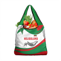 Germany Heligoland Grocery Bag with Seal Graphic and Red Green Wave Nature - Wonder Print Shop