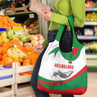Germany Heligoland Grocery Bag with Seal Graphic and Red Green Wave Nature - Wonder Print Shop