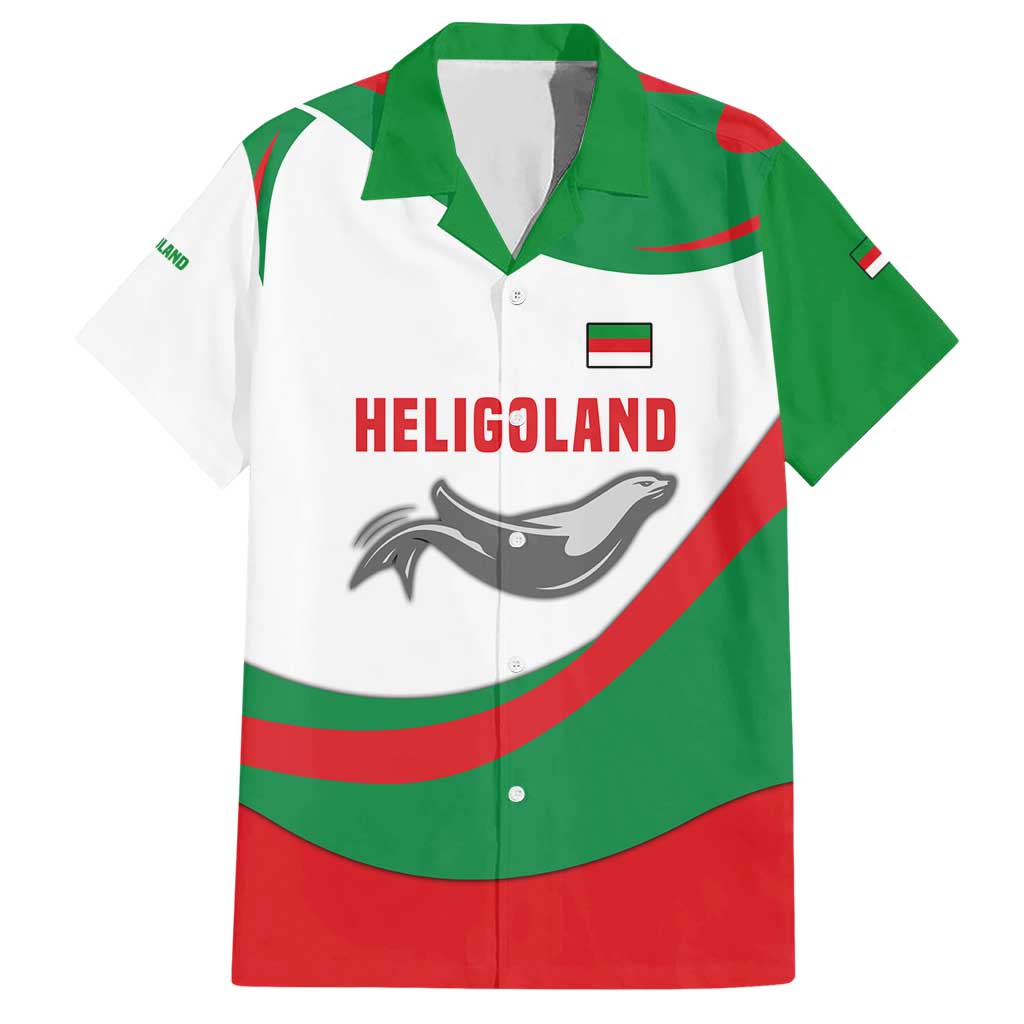 Germany Heligoland Hawaiian Shirt with Seal Graphic and Red Green Wave Nature - Wonder Print Shop