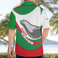 Germany Heligoland Hawaiian Shirt with Seal Graphic and Red Green Wave Nature - Wonder Print Shop