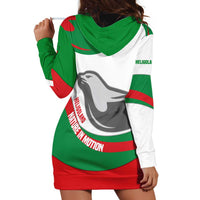 Germany Heligoland Hoodie Dress with Seal Graphic and Red Green Wave Nature - Wonder Print Shop