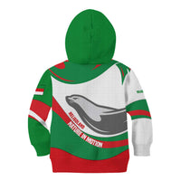 Germany Heligoland Kid Hoodie with Seal Graphic and Red Green Wave Nature - Wonder Print Shop