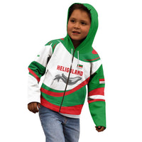 Germany Heligoland Kid Hoodie with Seal Graphic and Red Green Wave Nature - Wonder Print Shop