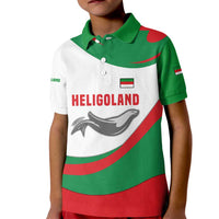 Germany Heligoland Kid Polo Shirt with Seal Graphic and Red Green Wave Nature - Wonder Print Shop