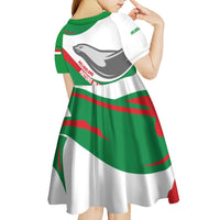 Germany Heligoland Kid Short Sleeve Dress with Seal Graphic and Red Green Wave Nature - Wonder Print Shop