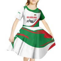 Germany Heligoland Kid Short Sleeve Dress with Seal Graphic and Red Green Wave Nature - Wonder Print Shop