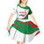 Germany Heligoland Kid Short Sleeve Dress with Seal Graphic and Red Green Wave Nature - Wonder Print Shop
