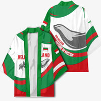 Germany Heligoland Kimono with Seal Graphic and Red Green Wave Nature - Wonder Print Shop