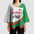 Germany Heligoland Kimono Sleeve Blouse with Seal Graphic and Red Green Wave Nature - Wonder Print Shop