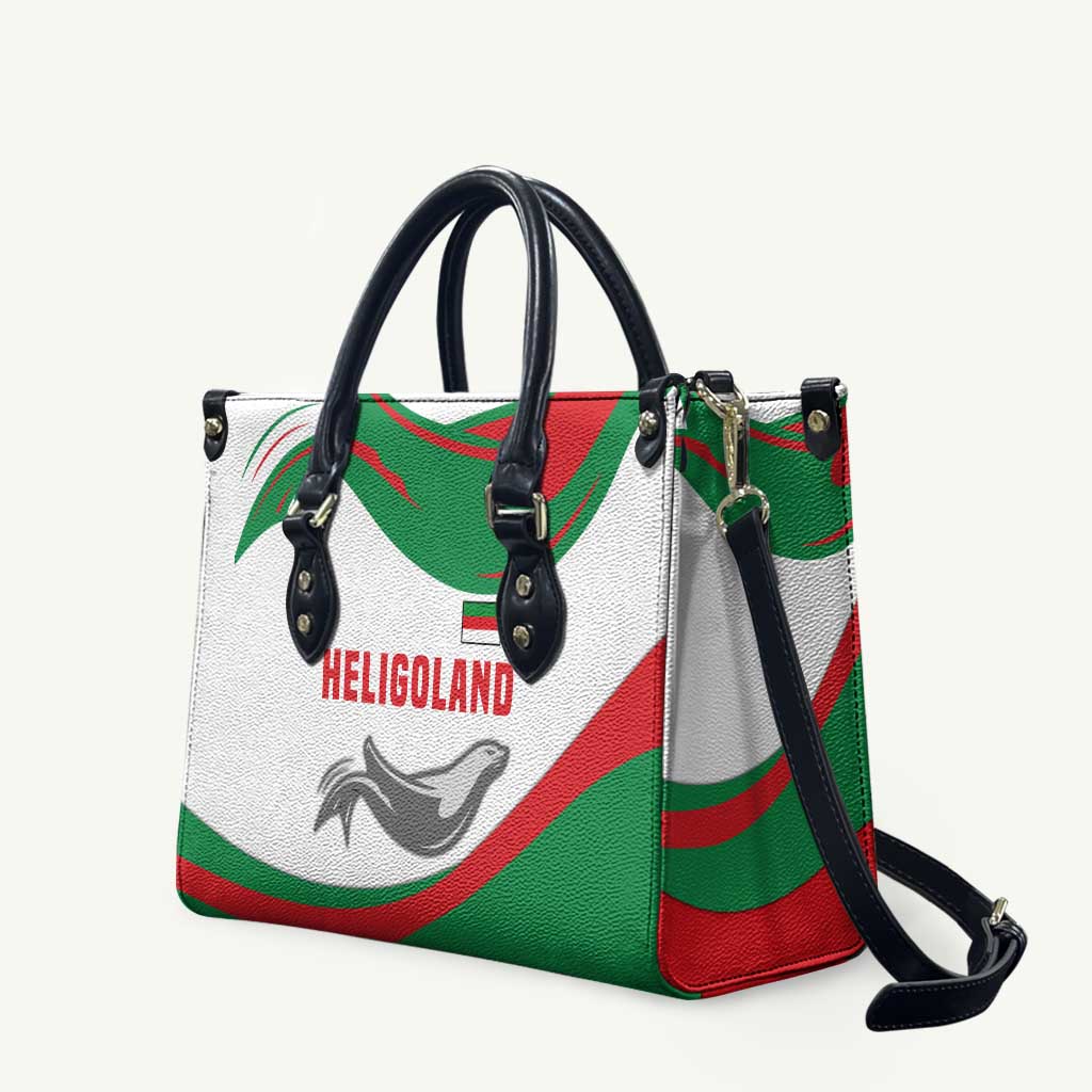 Germany Heligoland Leather Bag with Seal Graphic and Red Green Wave Nature - Wonder Print Shop