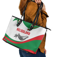Germany Heligoland Leather Tote Bag with Seal Graphic and Red Green Wave Nature - Wonder Print Shop