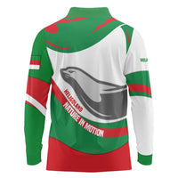 Germany Heligoland Long Sleeve Polo Shirt with Seal Graphic and Red Green Wave Nature - Wonder Print Shop