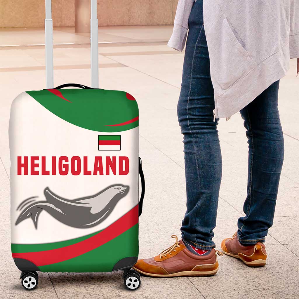 Germany Heligoland Luggage Cover with Seal Graphic and Red Green Wave Nature - Wonder Print Shop
