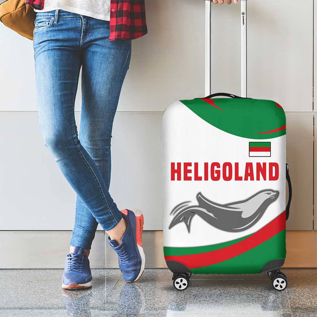 Germany Heligoland Luggage Cover with Seal Graphic and Red Green Wave Nature - Wonder Print Shop