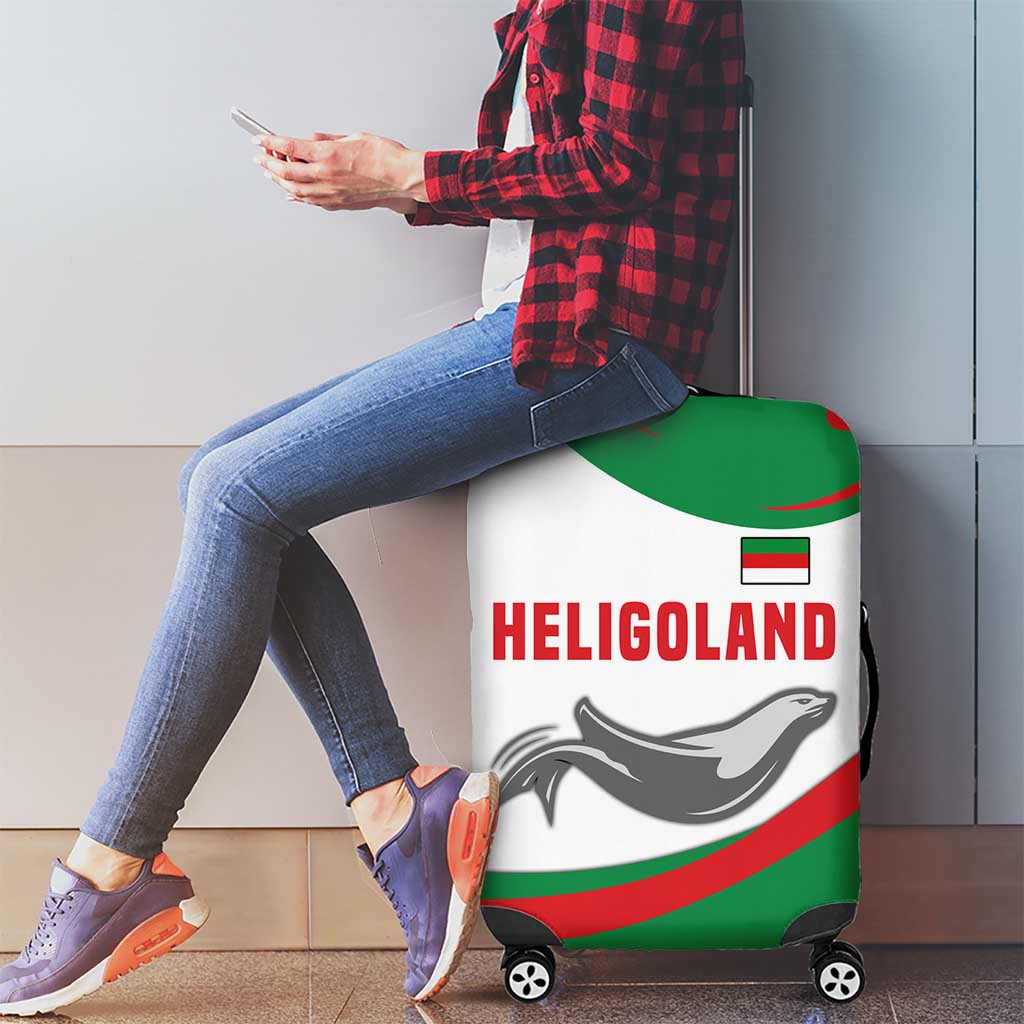 Germany Heligoland Luggage Cover with Seal Graphic and Red Green Wave Nature - Wonder Print Shop