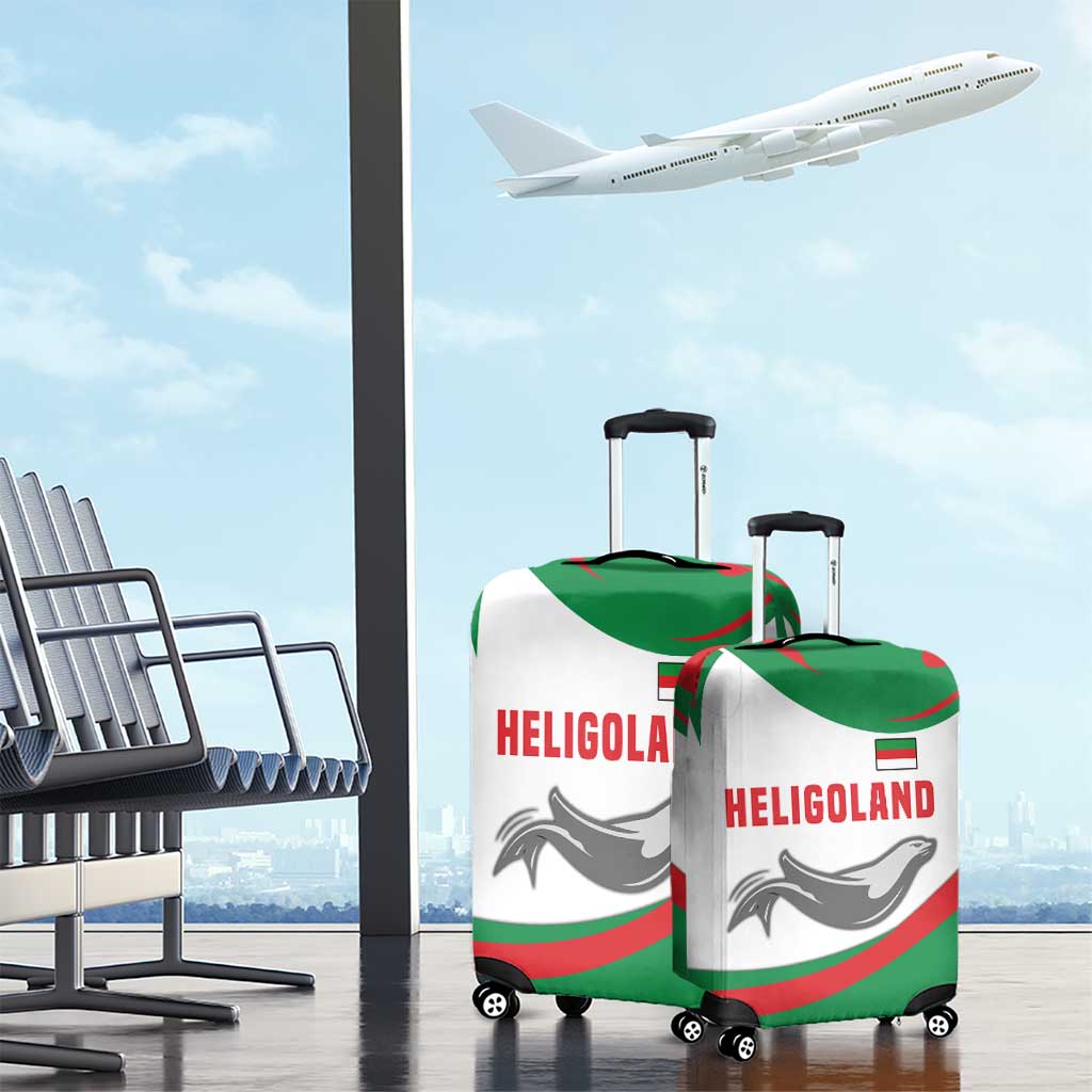 Germany Heligoland Luggage Cover with Seal Graphic and Red Green Wave Nature - Wonder Print Shop