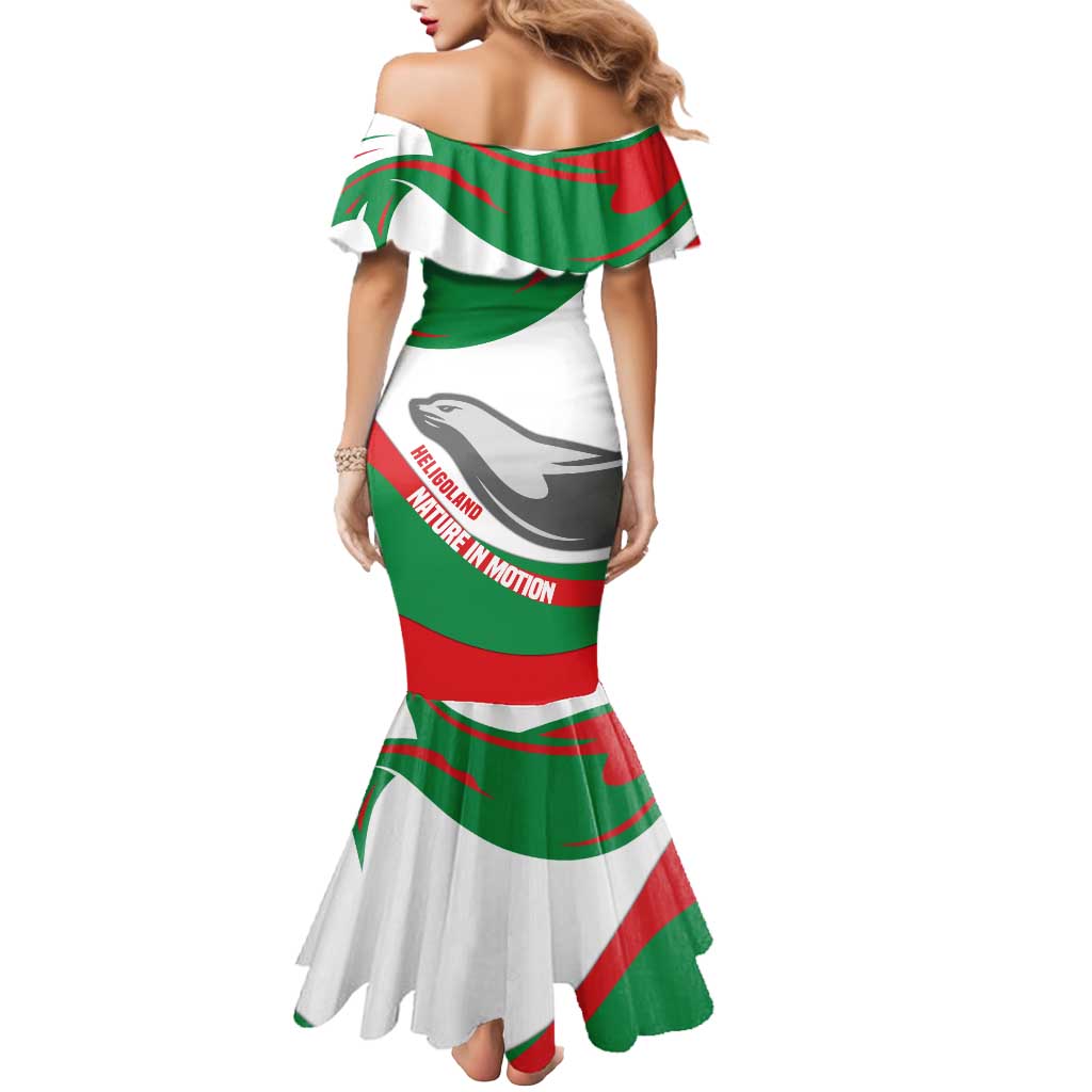 Germany Heligoland Mermaid Dress with Seal Graphic and Red Green Wave Nature - Wonder Print Shop