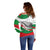 Germany Heligoland Off Shoulder Sweater with Seal Graphic and Red Green Wave Nature - Wonder Print Shop