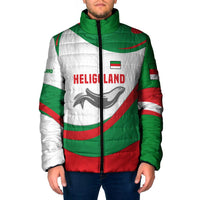 Germany Heligoland Padded Jacket with Seal Graphic and Red Green Wave Nature - Wonder Print Shop