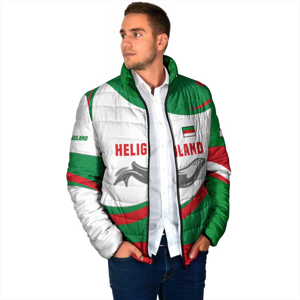 Germany Heligoland Padded Jacket with Seal Graphic and Red Green Wave Nature - Wonder Print Shop