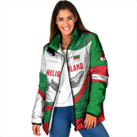 Germany Heligoland Padded Jacket with Seal Graphic and Red Green Wave Nature - Wonder Print Shop