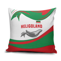 Germany Heligoland Pillow Cover with Seal Graphic and Red Green Wave Nature - Wonder Print Shop