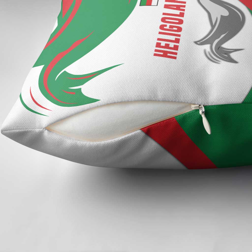 Germany Heligoland Pillow Cover with Seal Graphic and Red Green Wave Nature - Wonder Print Shop