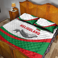 Germany Heligoland Quilt Bed Set with Seal Graphic and Red Green Wave Nature - Wonder Print Shop