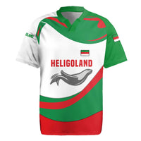 Germany Heligoland Rugby Jersey with Seal Graphic and Red Green Wave Nature - Wonder Print Shop