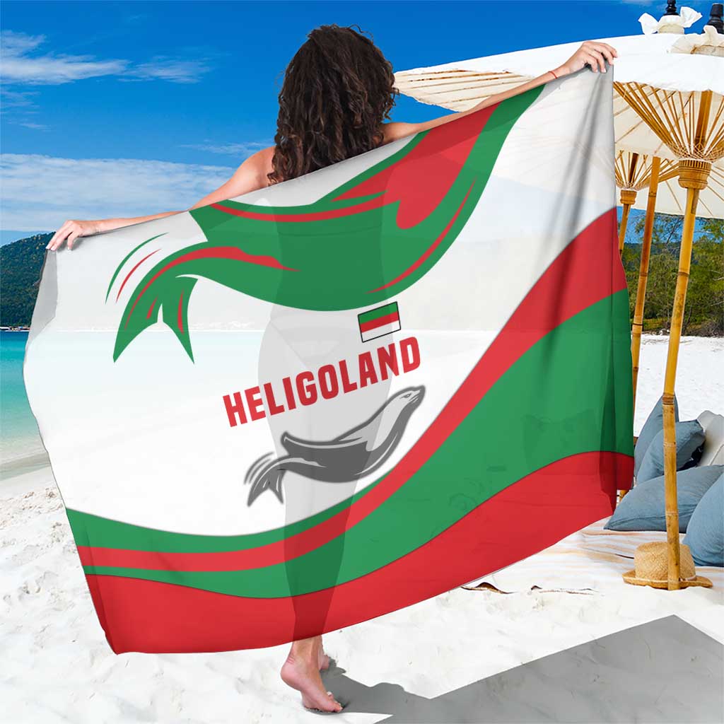 Germany Heligoland Sarong with Seal Graphic and Red Green Wave Nature - Wonder Print Shop