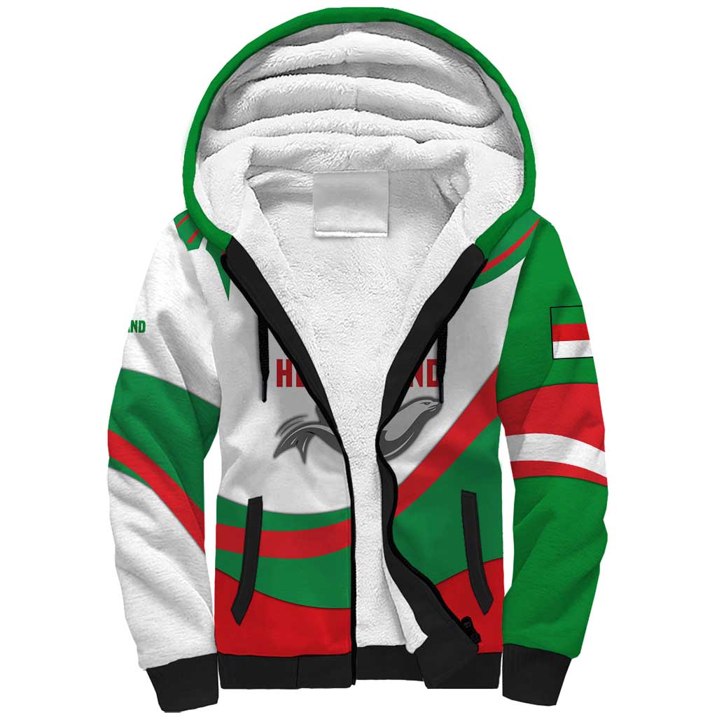 Germany Heligoland Sherpa Hoodie with Seal Graphic and Red Green Wave Nature - Wonder Print Shop