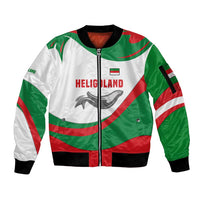 Germany Heligoland Sleeve Zip Bomber Jacket with Seal Graphic and Red Green Wave Nature - Wonder Print Shop