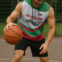 Germany Heligoland Sleeveless Hoodie with Seal Graphic and Red Green Wave Nature - Wonder Print Shop