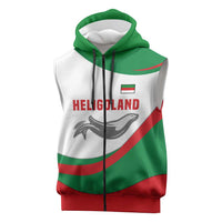 Germany Heligoland Sleeveless Zip Hoodie with Seal Graphic and Red Green Wave Nature - Wonder Print Shop