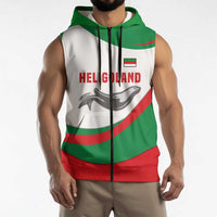 Germany Heligoland Sleeveless Zip Hoodie with Seal Graphic and Red Green Wave Nature - Wonder Print Shop