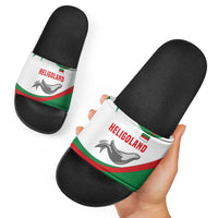 Germany Heligoland Slide Sandals with Seal Graphic and Red Green Wave Nature - Wonder Print Shop
