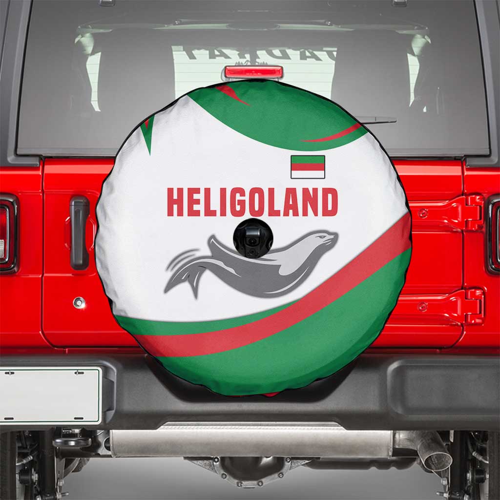 Germany Heligoland Spare Tire Cover with Seal Graphic and Red Green Wave Nature - Wonder Print Shop