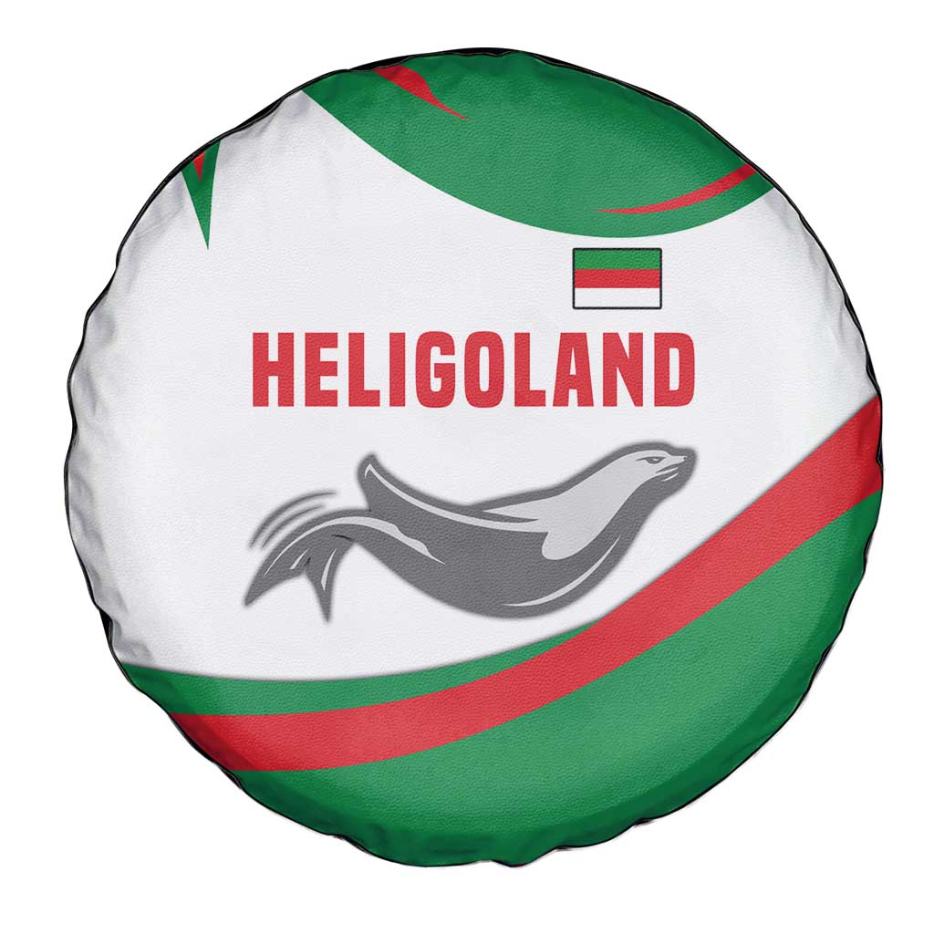 Germany Heligoland Spare Tire Cover with Seal Graphic and Red Green Wave Nature - Wonder Print Shop