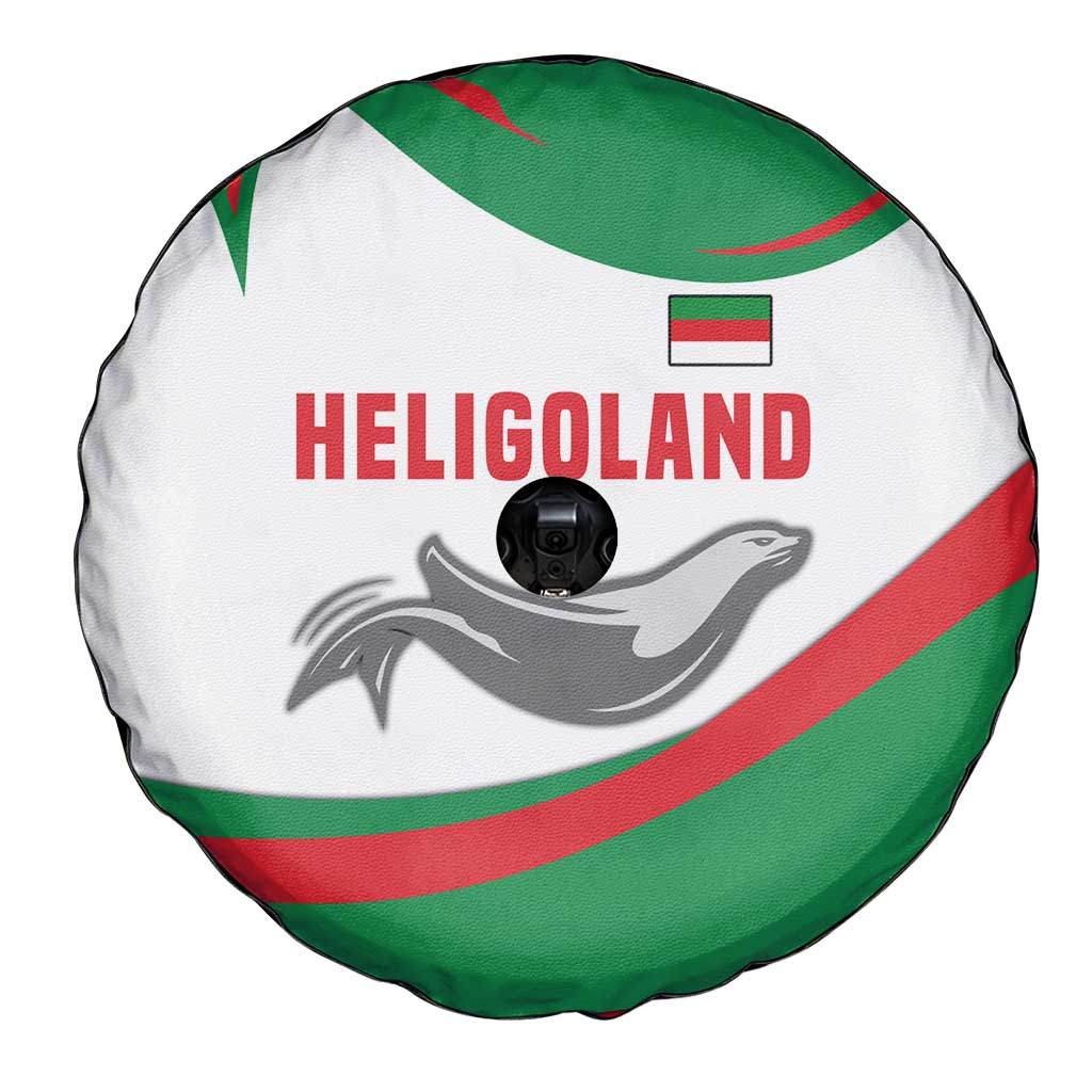 Germany Heligoland Spare Tire Cover with Seal Graphic and Red Green Wave Nature - Wonder Print Shop
