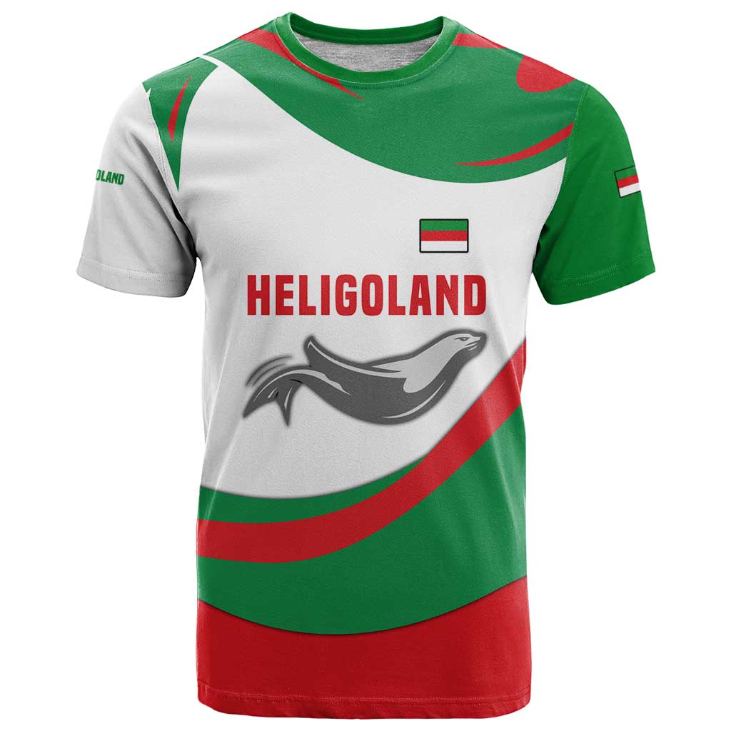 Germany Heligoland T Shirt with Seal Graphic and Red Green Wave Nature - Wonder Print Shop