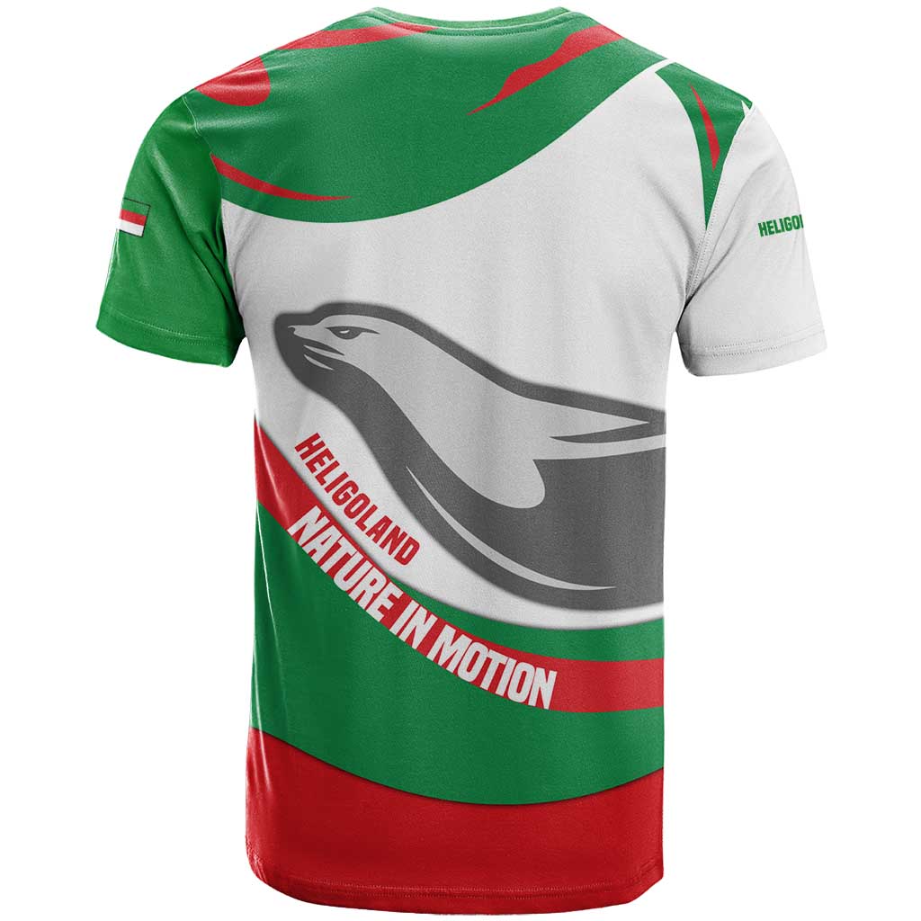 Germany Heligoland T Shirt with Seal Graphic and Red Green Wave Nature - Wonder Print Shop