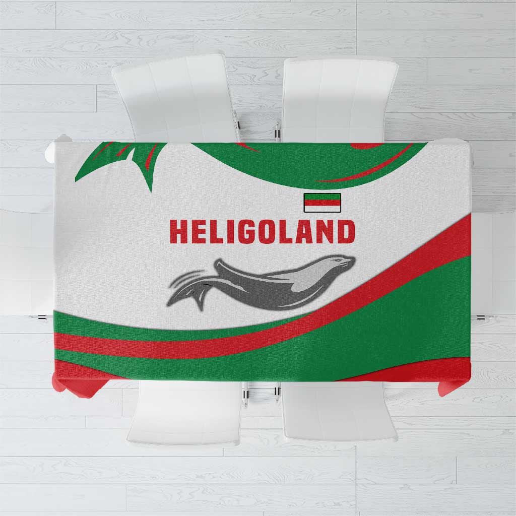 Germany Heligoland Tablecloth with Seal Graphic and Red Green Wave Nature - Wonder Print Shop