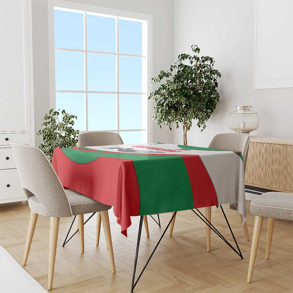 Germany Heligoland Tablecloth with Seal Graphic and Red Green Wave Nature - Wonder Print Shop