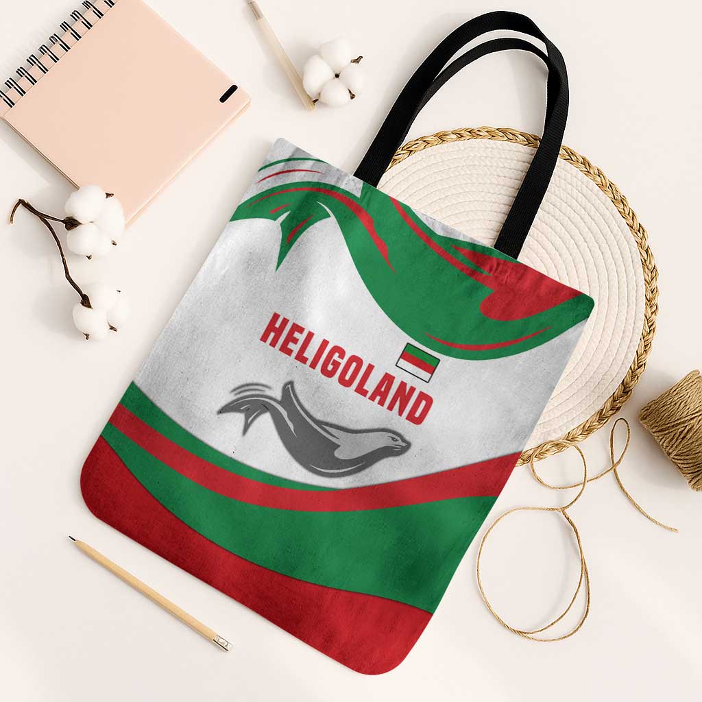 Germany Heligoland Tote Bag with Seal Graphic and Red Green Wave Nature - Wonder Print Shop