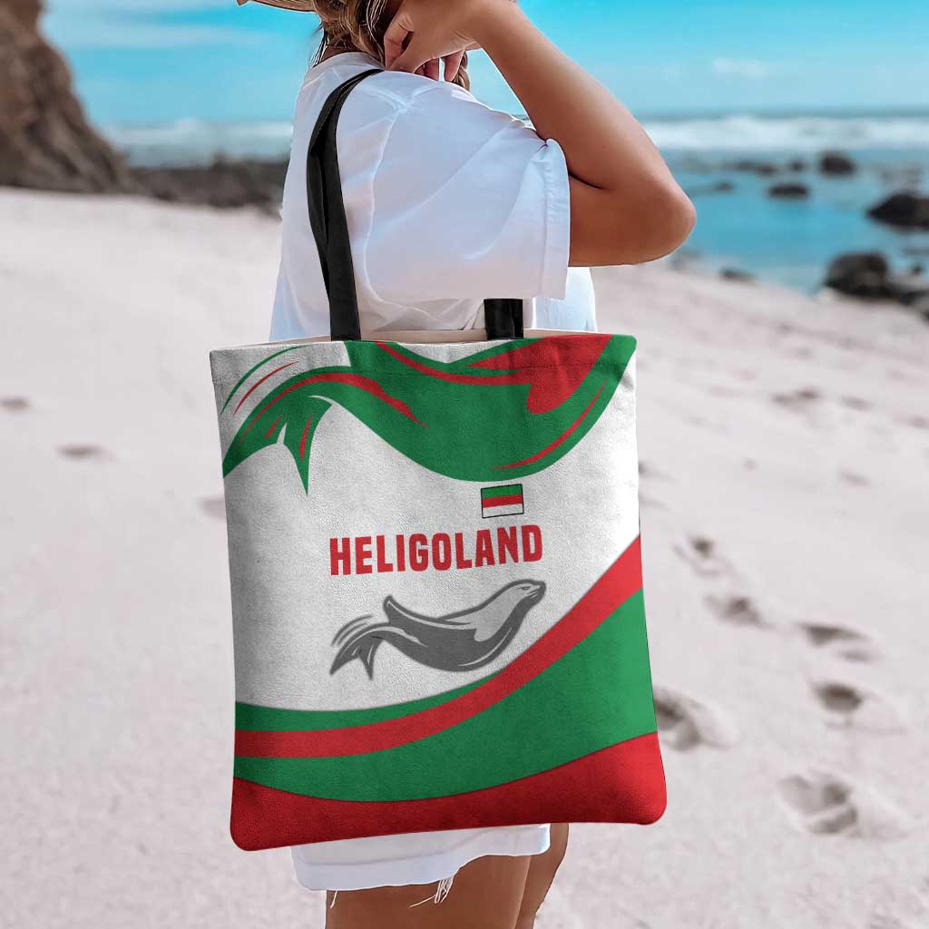 Germany Heligoland Tote Bag with Seal Graphic and Red Green Wave Nature - Wonder Print Shop